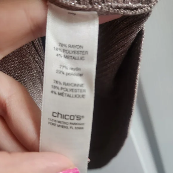 Chico's Taupe Scoop Neck Sweater - Picture 5 of 5